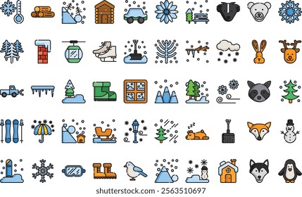 Winter nature icons High-Quality Vector Icons Collection with Editable Stroke. Ideal for Professional and Creative Projects.