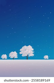 Winter nature landscape vector illustration. Marry christmas and happy new year background design.