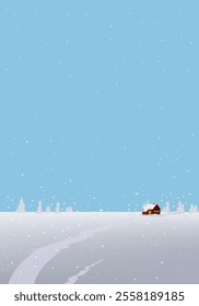 Winter nature landscape vector illustration. Marry christmas and happy new year background design.