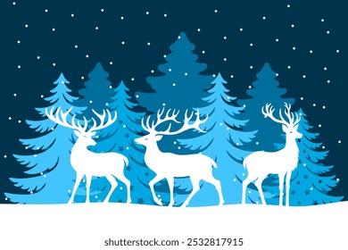 Winter nature  vector illustration, winter scene vector. 