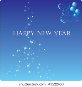 Winter New Year background in blue tones