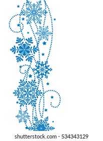 Winter New Year background with white snowflake silhouettes. Christmas card