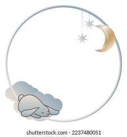 Winter New Year Christmas Magic Cute Rabbit Hare Bunny Vintage Frame Border Symbol Element Icon