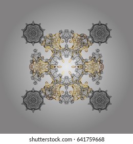 Winter, New Year, Christmas simple design on a gray background. Snow crystal regular texture on colors. Vector with stylized snowflakes.
