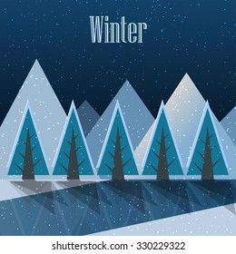 Winter. New Year postcard. Vector Illustration