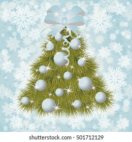 Winter new year seamless background with xmas tree, vector illustration