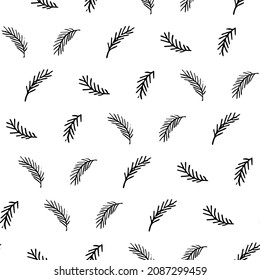 Winter New Year's seamless pattern with Christmas tree branches. Festive wallpaper,simple background for holidays.Print for wrapping paper.Isolated.Vector illustration