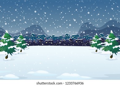 A winter night background illustration