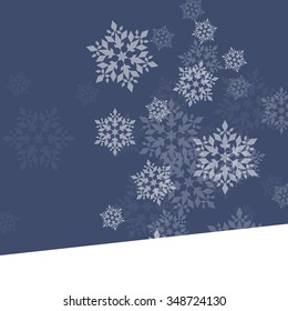 Winter night background snowflakes vector abstract illustration concept with white space