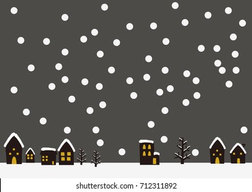 Winter night background in town