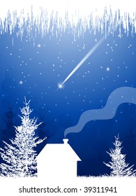 Winter night and Christmas star .