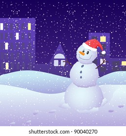 Winter night in the city