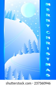 Winter night and hills