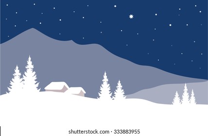 Winter Night Landscape