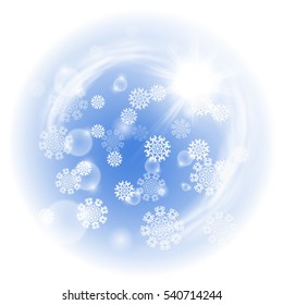 Winter night landscape with fullmoon. EPS10 vector.