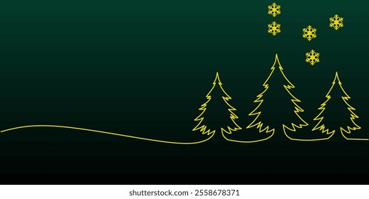 Winter night landscape. Winter illustration. Welcoming the new year