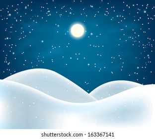 winter night landscape. Merry Christmas. vector illustration eps10