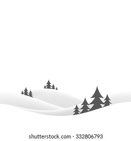 winter night landscape. Merry Christmas. vector illustration