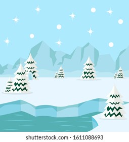 winter north pole arctic background concept