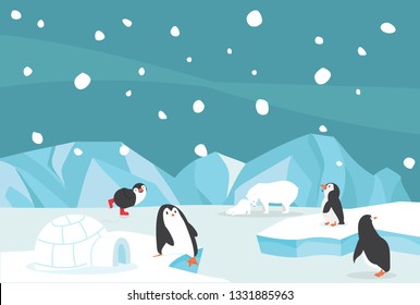 Winter North pole Arctic landscape background
