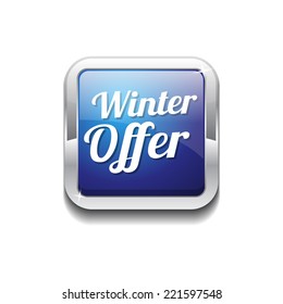 Winter Offer Blue Vector Icon Button