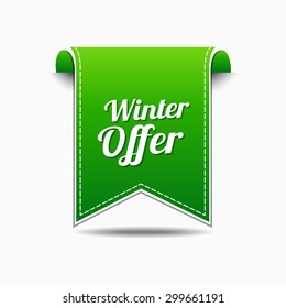 Winter Offer Green Vector Icon Design