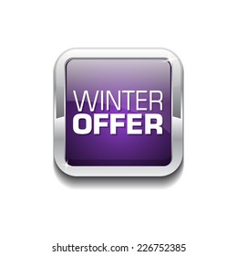 Winter Offer Purple Vector Icon Button