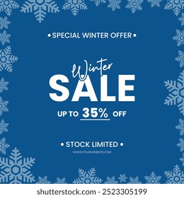 Winter offer special discount banner sales promotion stock limited