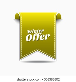Winter Offer Yellow Vector Icon Design