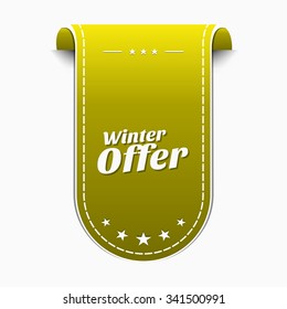 Winter Offer Yellow Vector Icon Design