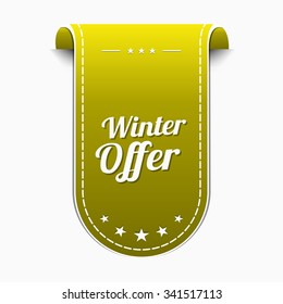 Winter Offer Yellow Vector Icon Design