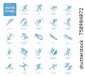 Winter olympic games competition icon. All olympic species of events in 2018. Vector 
 sport pictograms for web, print and other projects. Vector illustration isolated on a white background
