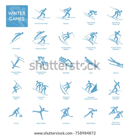 Winter Olympic Games Competition Icon All Stock Vector (Royalty Free ...