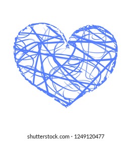 Winter openwork heart. Free hand drawn illustration.