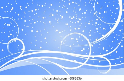 Winter ornament and snow