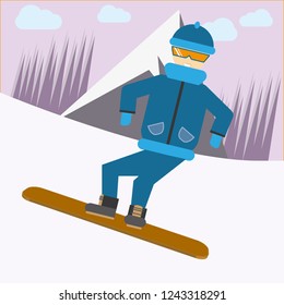 Winter outdoor activity vector illustration design.