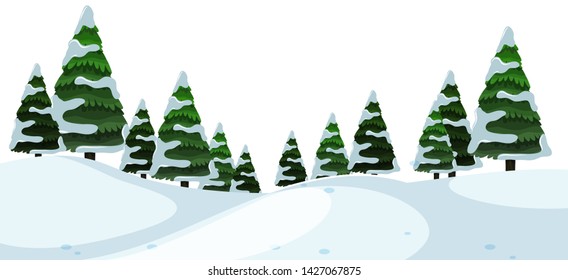 A winter outdoor landscape illustration