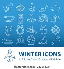 winter outline icons