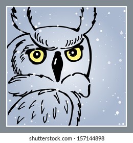 Winter outline owl