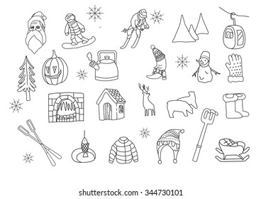 winter outline set