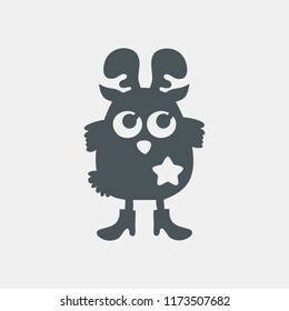 Winter owl quality vector illustration cut