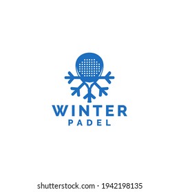 Winter Padel Logo Design Vector