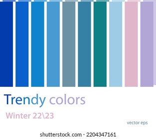 Pallete de invierno, serie vectorial de tendencia de color 2023.