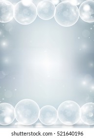 Winter paper background with Christmas ball border