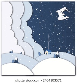 Winter Paper Cutout Vector 2023