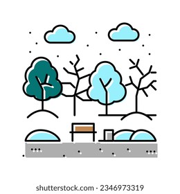 winter park color icon vector. winter park sign. isolated symbol illustration