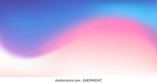 Fondo de pantalla de gradiente pastel de invierno. Fondo de gradiente pastel suave de color rosa púrpura con onda. Ilustración vectorial fría y vívida