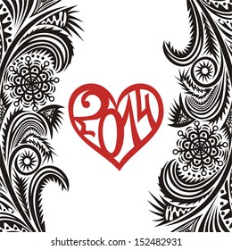 Winter pattern background happy new year merry christmas card vector illustration