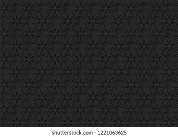 Winter pattern background. Snowflake ornament vector. Geometric 3d shape. Texture traditional Christmas motif