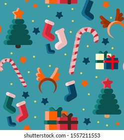 Winter pattern with Christmas attributes